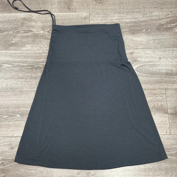 Athleta Gray Drawstring Cinch Waist Midi Skirt M - Picture 5 of 10
